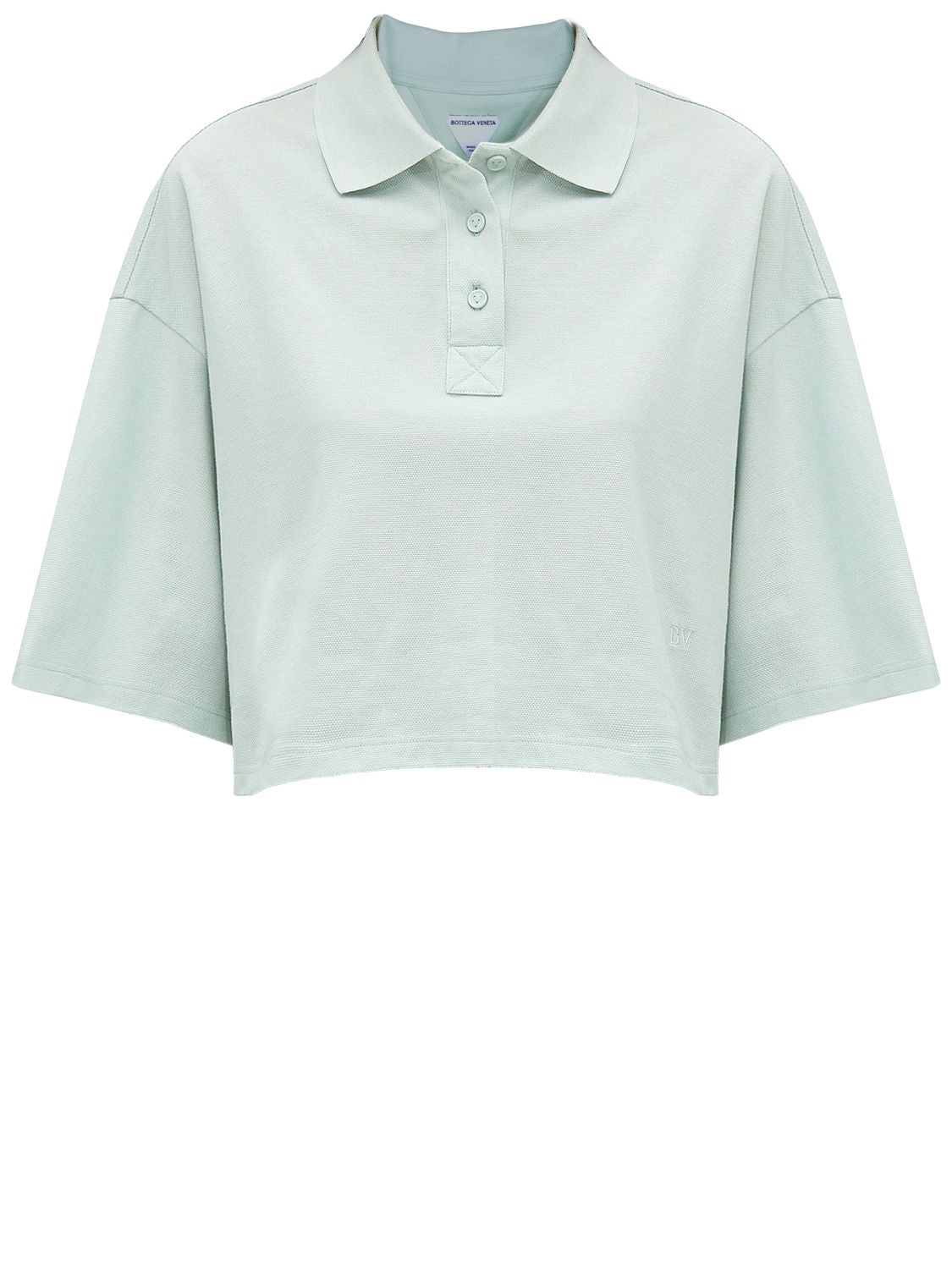 BOTTEGA VENETA Cropped Polo Shirt with Collar for Women - Short Sleeve