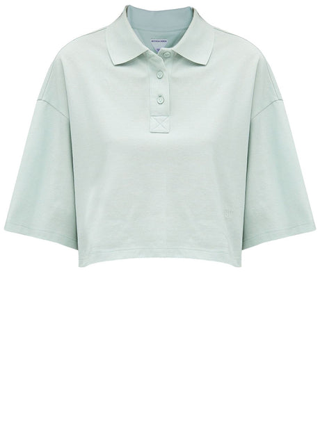 BOTTEGA VENETA Cropped Polo Shirt with Collar for Women - Short Sleeve