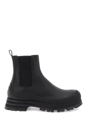 ALEXANDER MCQUEEN Men's Leather Chelsea Ankle Boots - Black