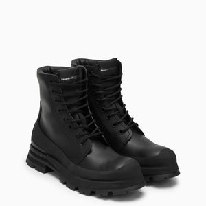 ALEXANDER MCQUEEN Black 100% Leather Ankle Boot for Men - SS24 Collection