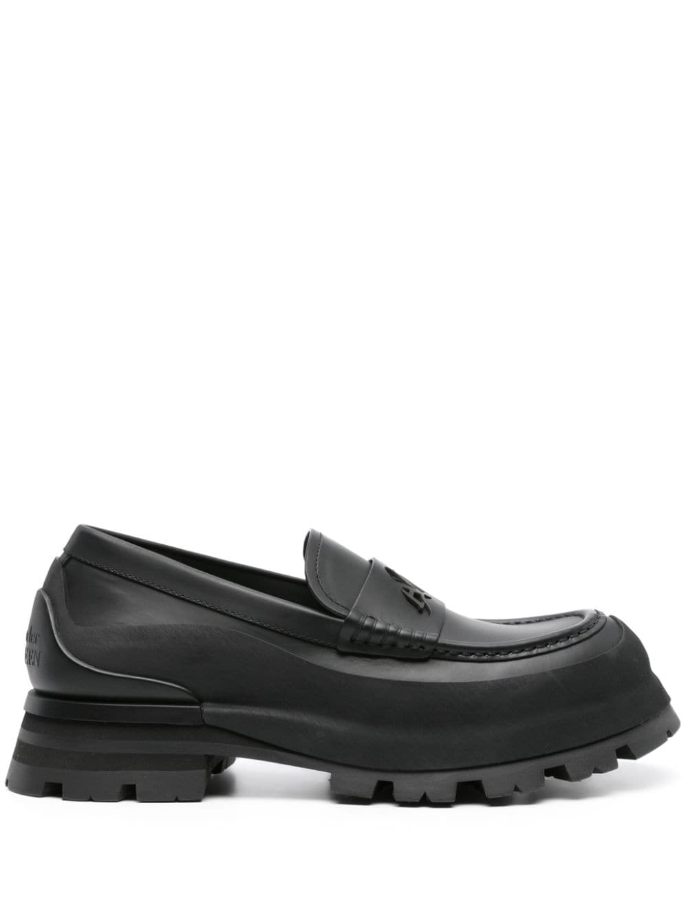 ALEXANDER MCQUEEN Matte Black Leather Slip-Ons for Men