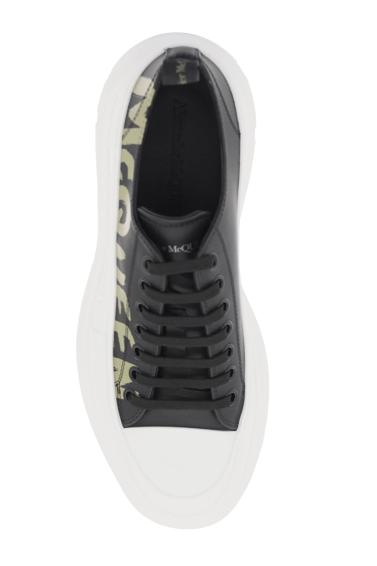 ALEXANDER MCQUEEN LEATHER TREAD SLICK Men's Sneakers with Contrasting Graffiti Logo Print