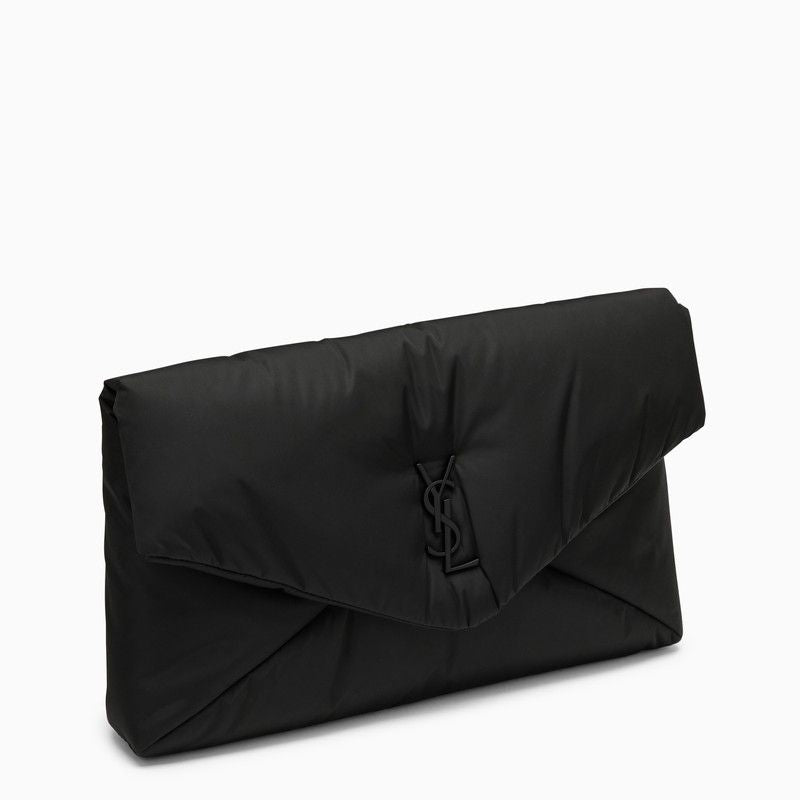 Túi xách tay lớn đen làm bằng nilon với nút nam châm khóa