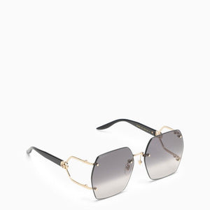 GUCCI Hexagonal Metal Sunglasses