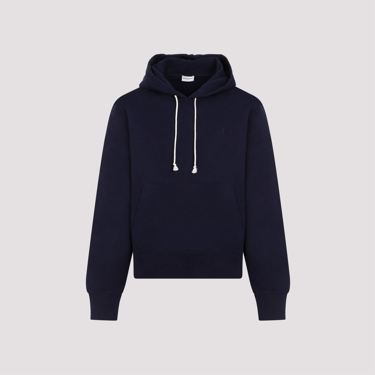 SAINT LAURENT Men's Navy Cotton Hoodie for Spring/Summer 2024