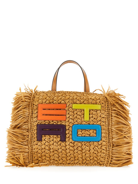 ETRO Raffia Mini Tote Handbag