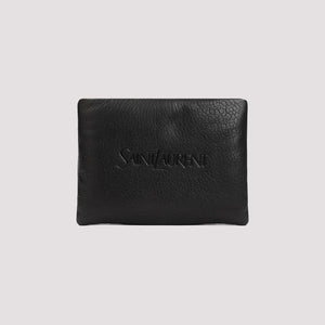 SAINT LAURENT Luxurious Black Leather Pouch for Men - SS24 Collection