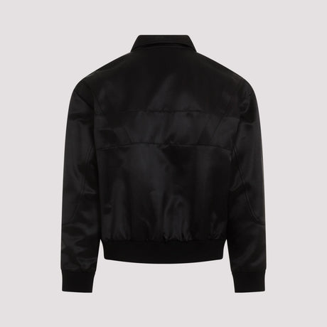 SAINT LAURENT Men's Black Ribbed Full Zip Jacket