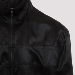 SAINT LAURENT Men's Black Ribbed Full Zip Jacket