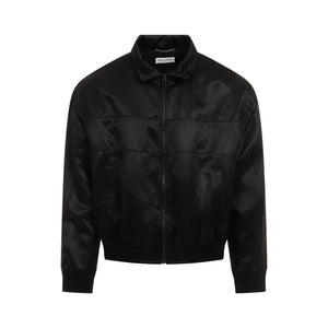 SAINT LAURENT Men's Black Ribbed Full Zip Jacket