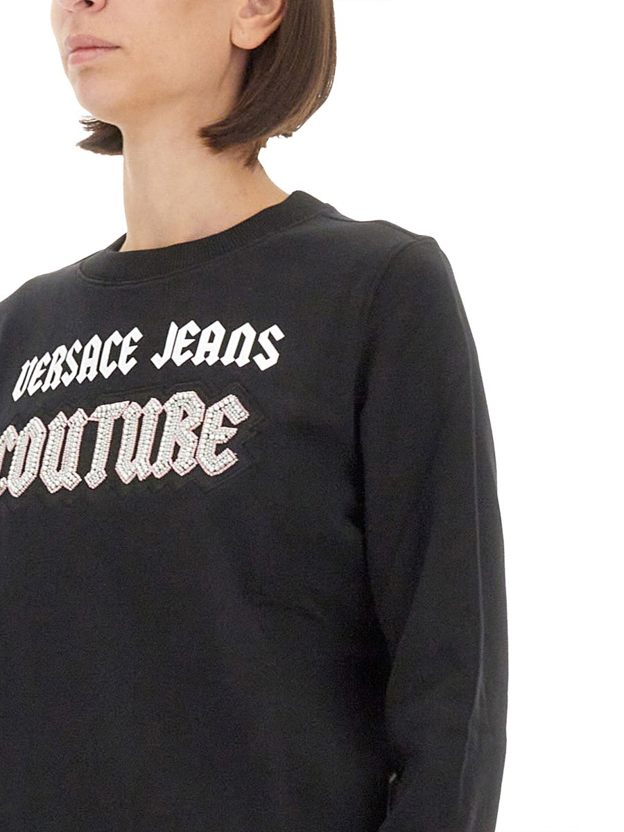 VERSACE JEANS COUTURE Cotton Logo Sweatshirt for Women - Size S