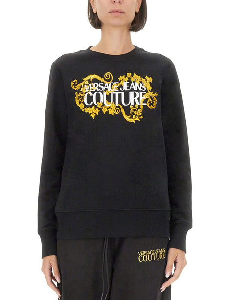 VERSACE JEANS COUTURE Cotton Logo Sweatshirt for Women - Small Size