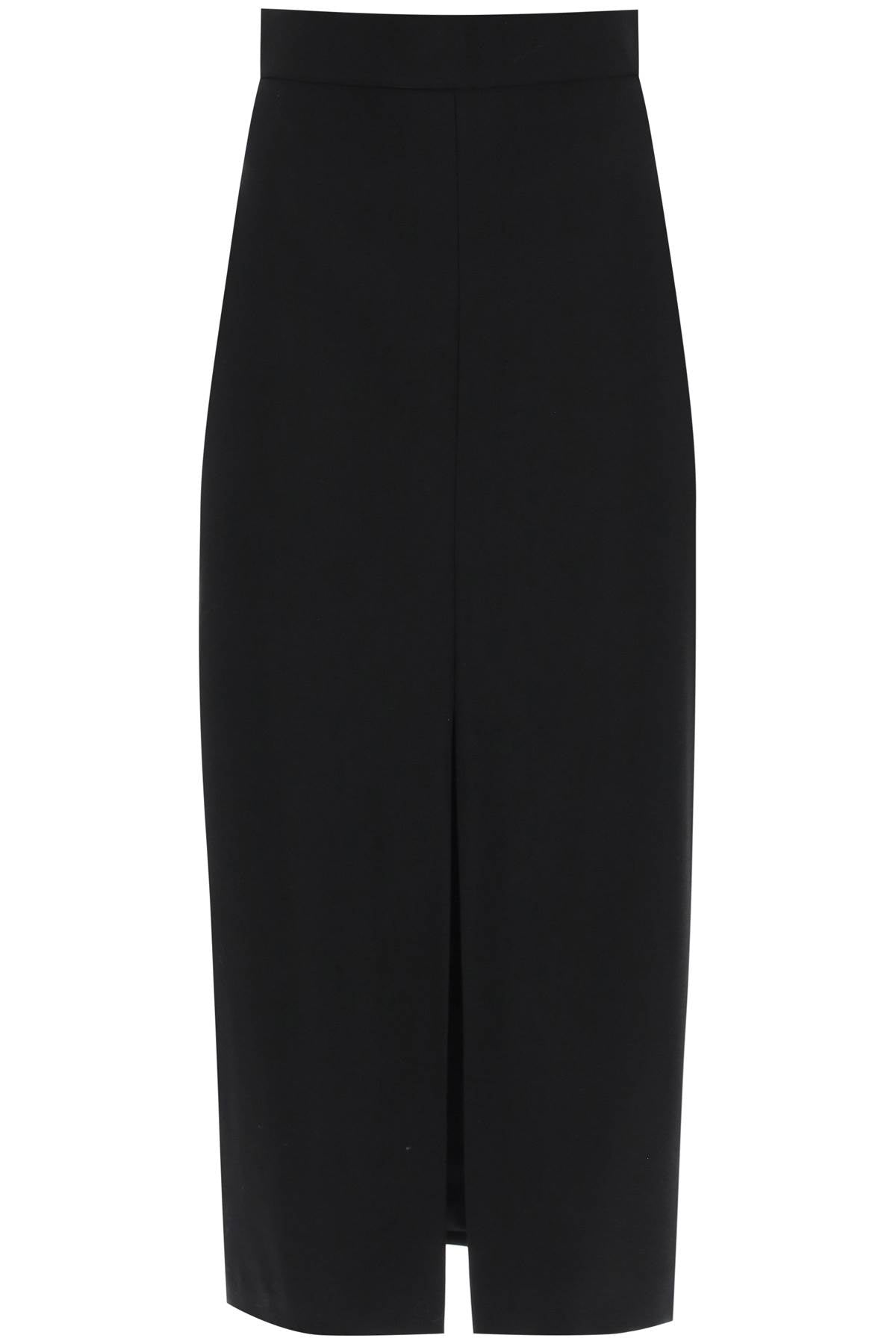 ALEXANDER MCQUEEN High-Waisted Pencil Skirt in Light Wool Grain of Poudre