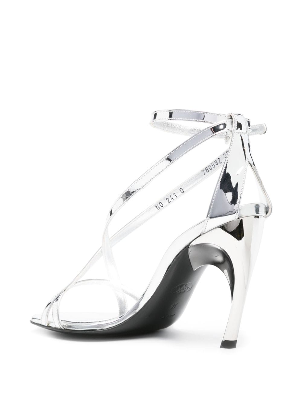 ALEXANDER MCQUEEN Elegant and Chic Silver Heel Sandals - 24SS Collection