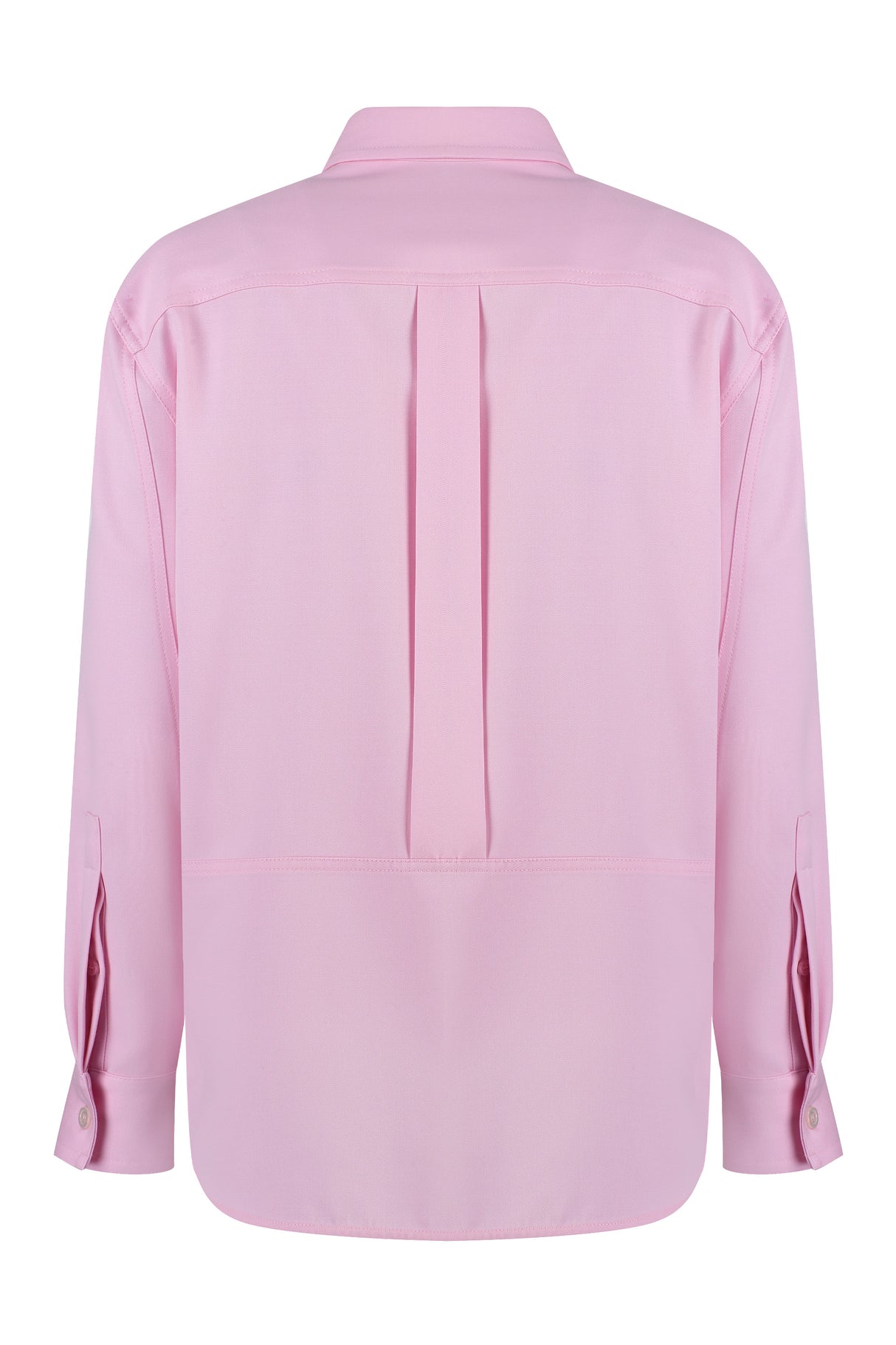 ALEXANDER MCQUEEN Pink Wool Overshirt with Flap Pockets and Rounded Hem for Women – SS24 Collection