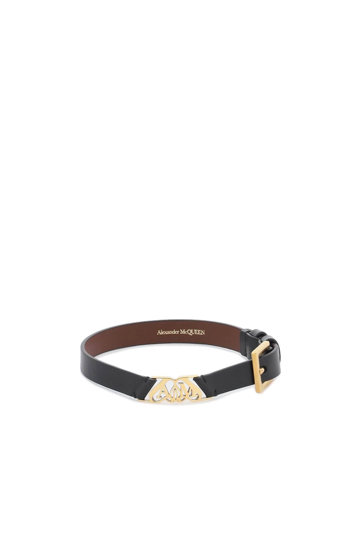 ALEXANDER MCQUEEN Adjustable Double Bracelet with Gold Metal Seal Logo in Mixed Colours