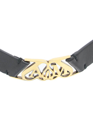 ALEXANDER MCQUEEN Adjustable Double Bracelet with Gold Metal Seal Logo in Mixed Colours