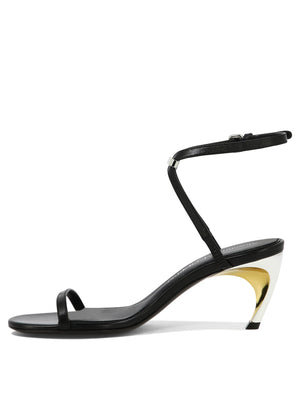 ALEXANDER MCQUEEN Sleek Black Leather Sandals for Women from SS24 Collection