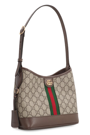 GUCCI Chic Tan Mini Shoulder Bag with Green and Red Web Detail and Leather Accents