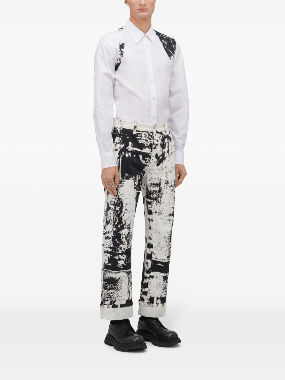 ALEXANDER MCQUEEN Patchwork Denim Workwear Jeans for Men - SS24 Collection