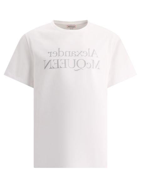 ALEXANDER MCQUEEN Organic Cotton Reflected Logo T-Shirt for Men