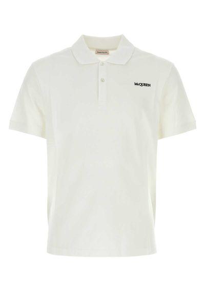 ALEXANDER MCQUEEN Men's White Cotton Polo from SS24 Collection