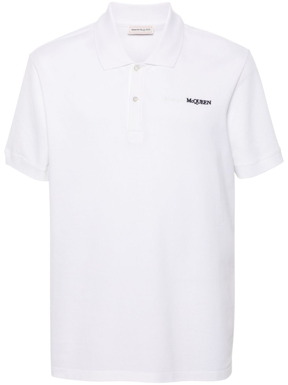 ALEXANDER MCQUEEN Men's White Cotton Polo from SS24 Collection