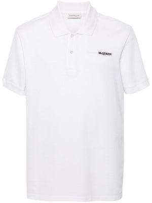 ALEXANDER MCQUEEN Men's White Cotton Polo from SS24 Collection