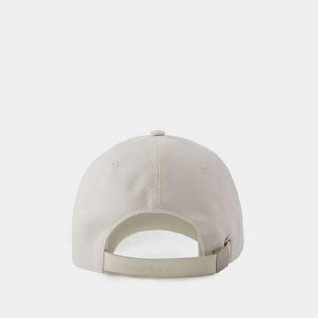 ALEXANDER MCQUEEN Classic White Logo BIC Cap for Men