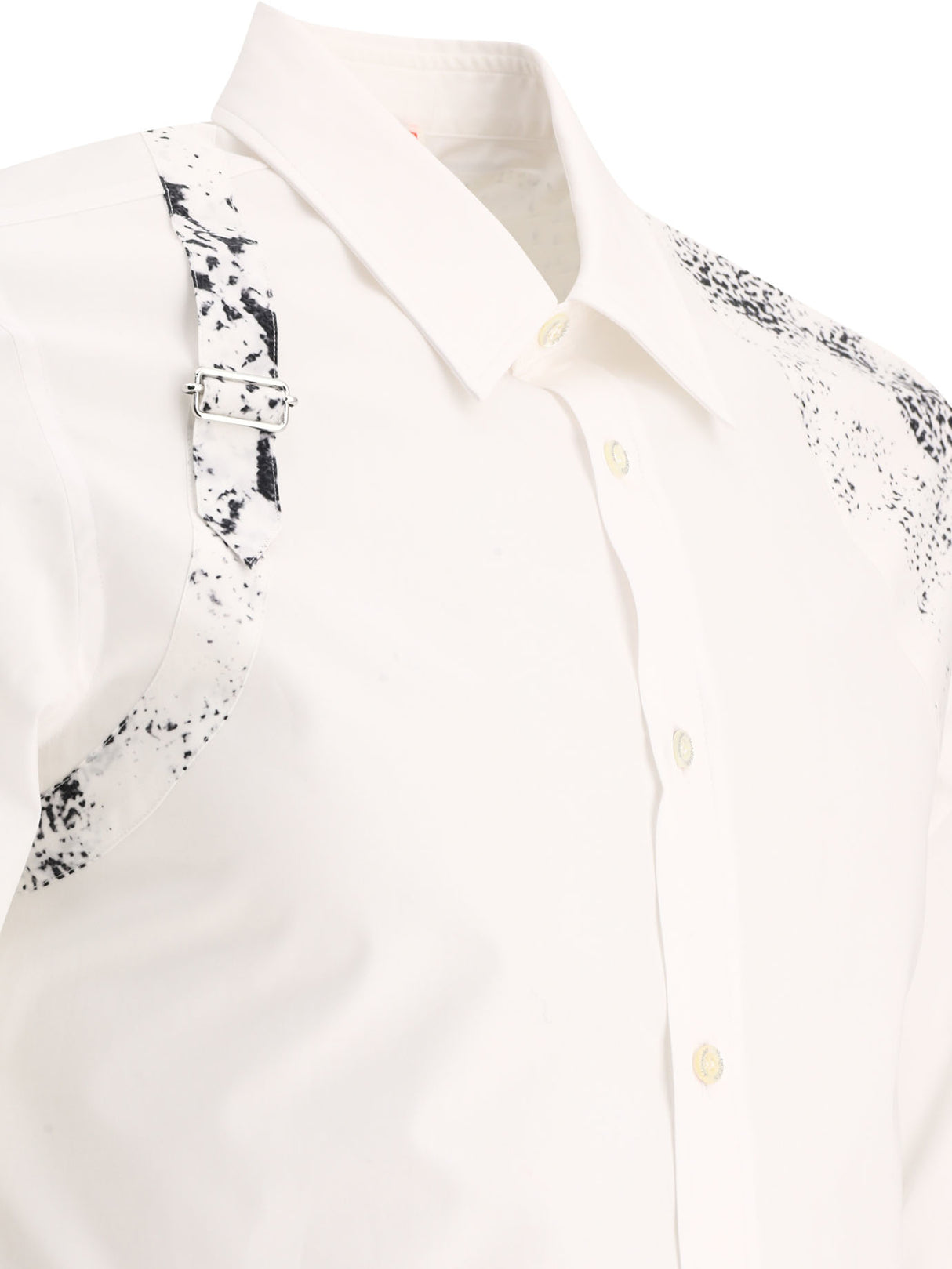 ALEXANDER MCQUEEN Men's White Printed Harness Shirt