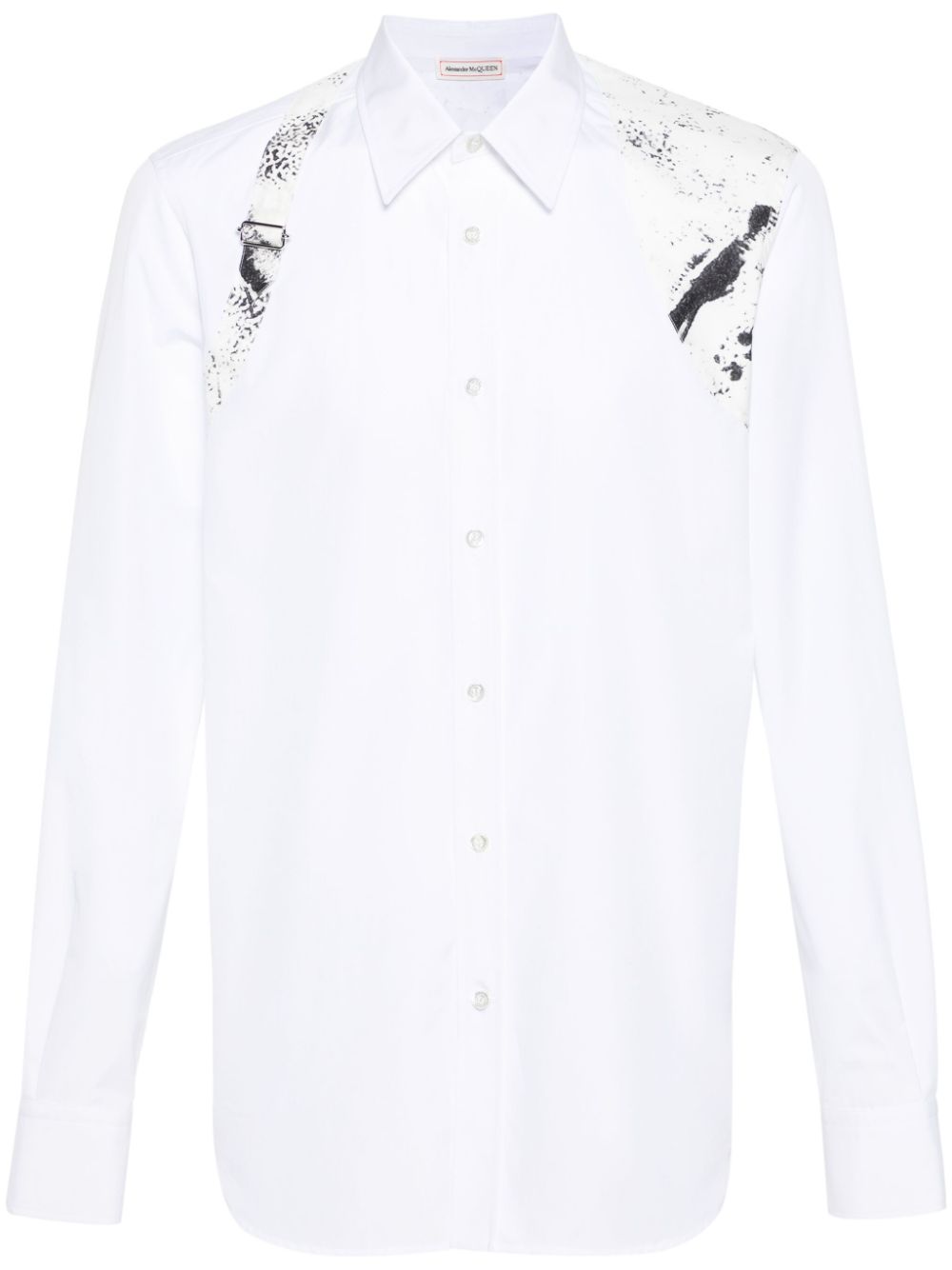 ALEXANDER MCQUEEN Men's White Printed Harness Shirt