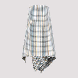 BOTTEGA VENETA Multicolour Check Pattern Cotton Skirt for Women