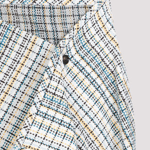 BOTTEGA VENETA Multicolour Check Pattern Cotton Skirt for Women