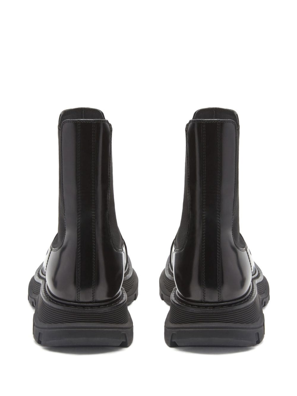 ALEXANDER MCQUEEN Men's Black Leather Chelsea Boots for SS24 Collection