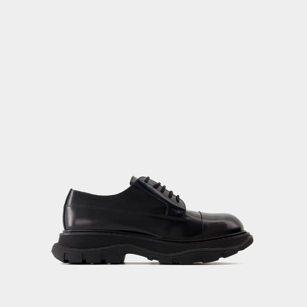 ALEXANDER MCQUEEN Men's Black Treadslick Loafers for SS24