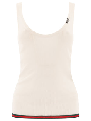 GUCCI Silk and Cashmere Ribbed Tank Top