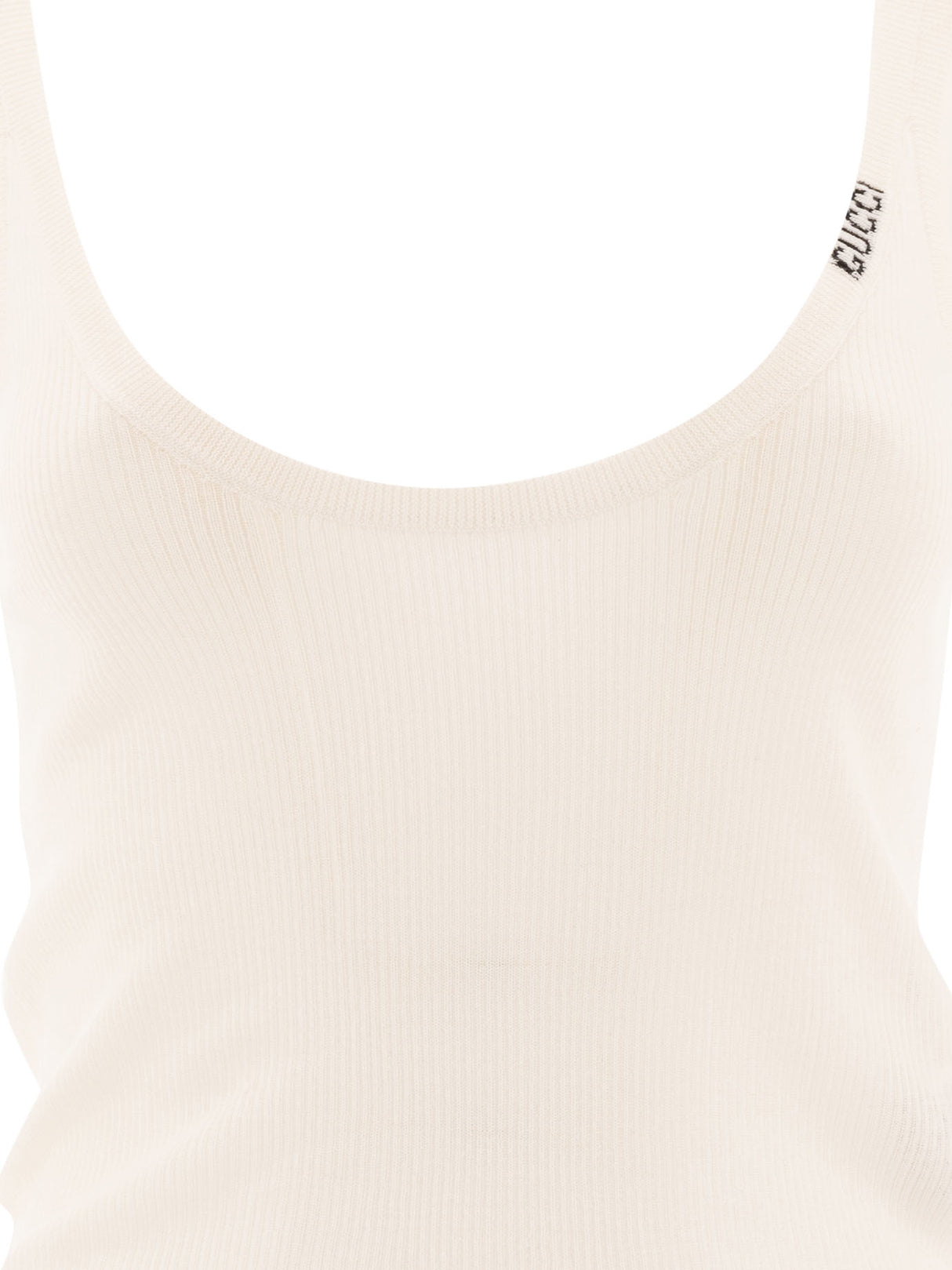 GUCCI Silk and Cashmere Ribbed Tank Top