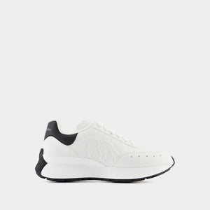 ALEXANDER MCQUEEN White Sprint Runner Sneakers for Women - SS24 Collection