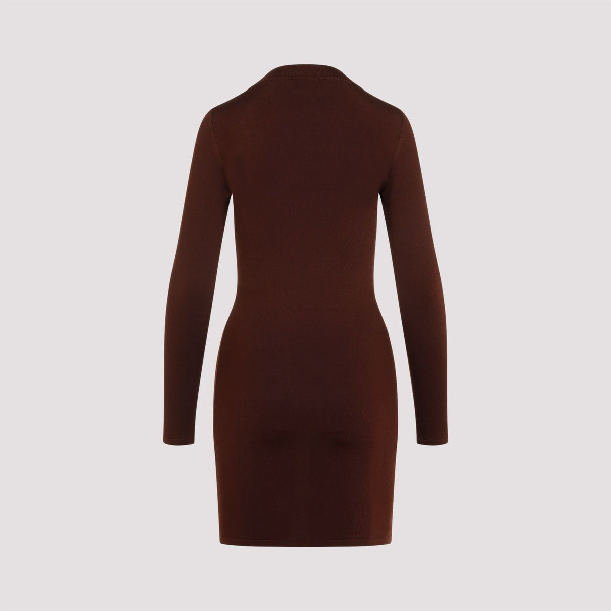 SAINT LAURENT Elegant Mini Dress in Rich Brown