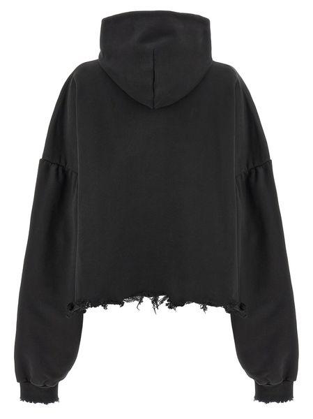 BALENCIAGA Urban Noir Cropped Hoodie for Men