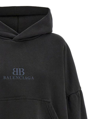 BALENCIAGA Urban Noir Cropped Hoodie for Men