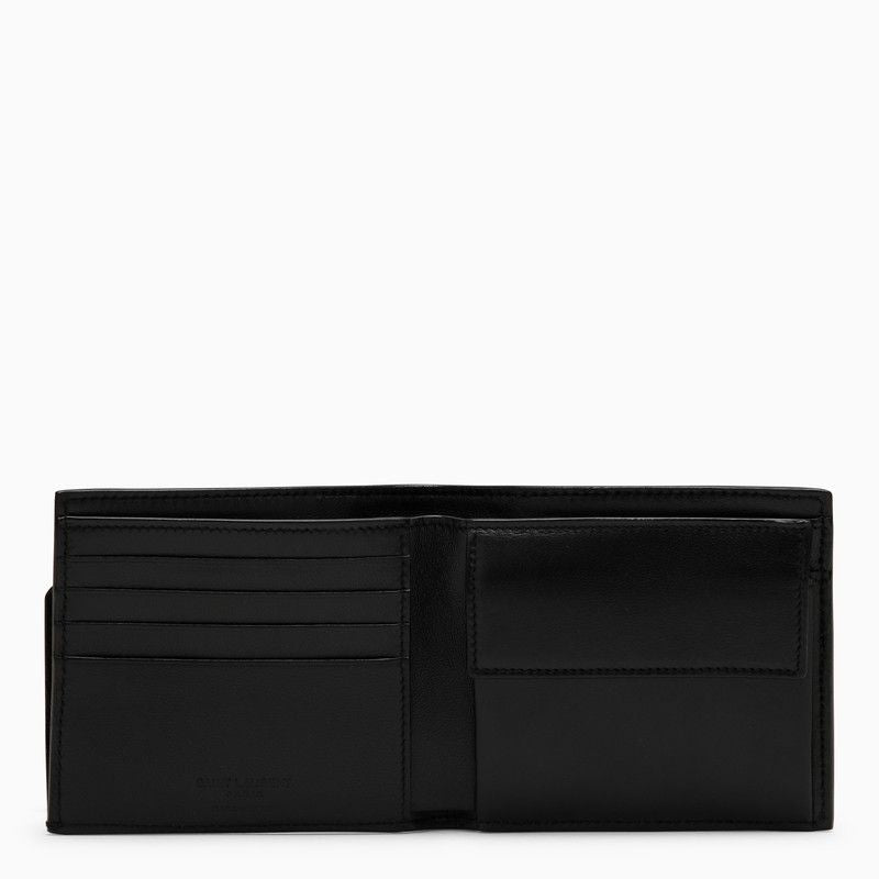 SAINT LAURENT Mini Grained Leather East/West Wallet with Coin Purse