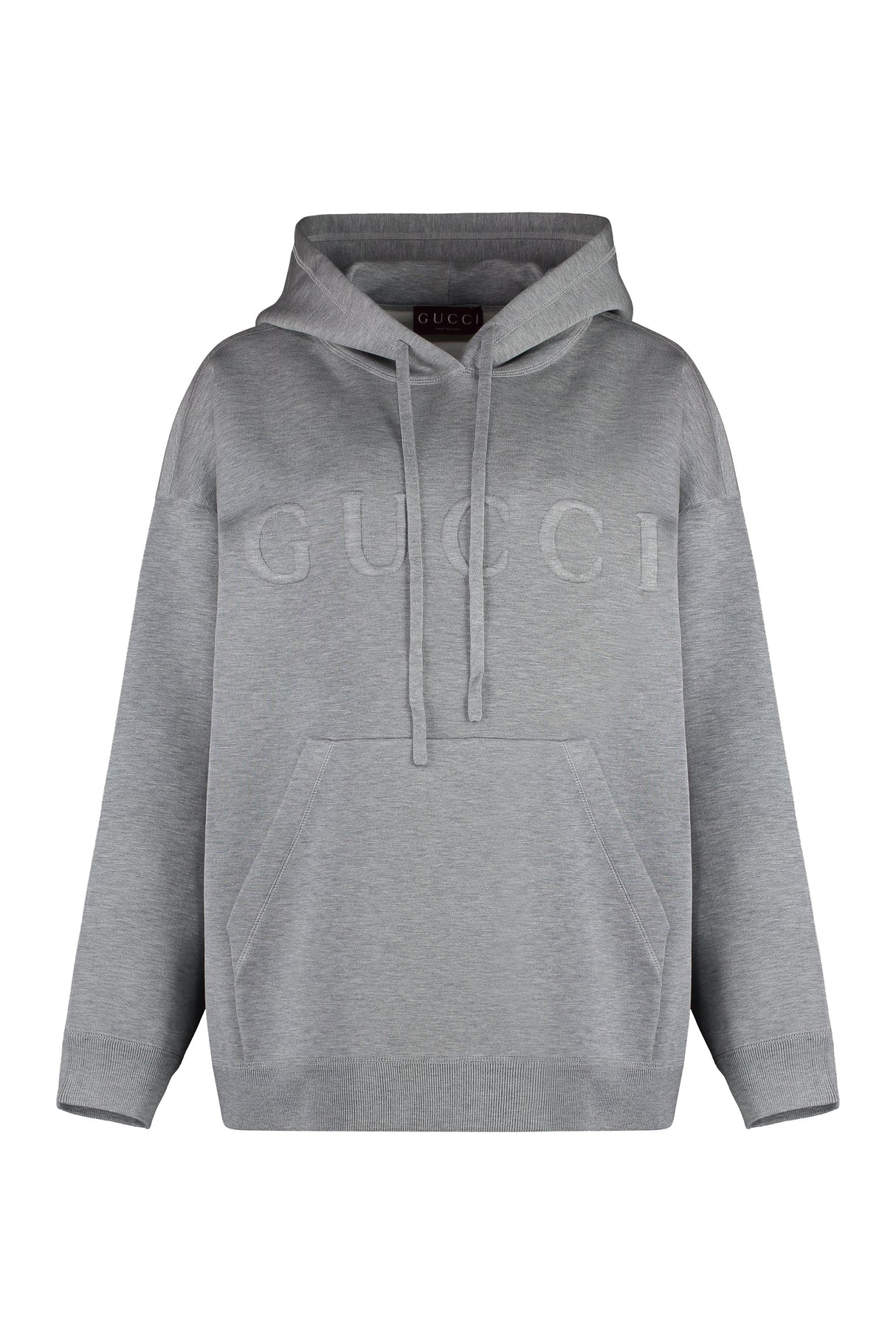 GUCCI Embossed Logo Hoodie for Women in Grey