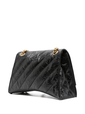 BALENCIAGA Elegant Black Leather Crossbody