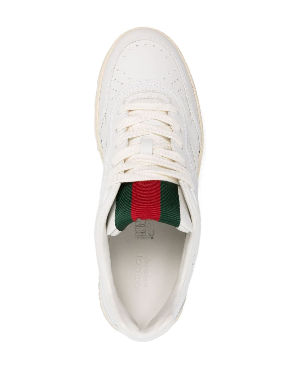 GUCCI Elegant Leather White Sneakers with Quilted Detail