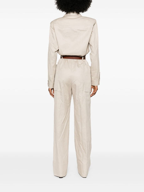 SAINT LAURENT Belted Cotton Jumpsuit for Women