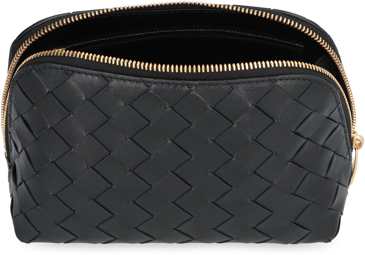 BOTTEGA VENETA Stylish Black Woven Leather Handbag for Women in SS24 Season