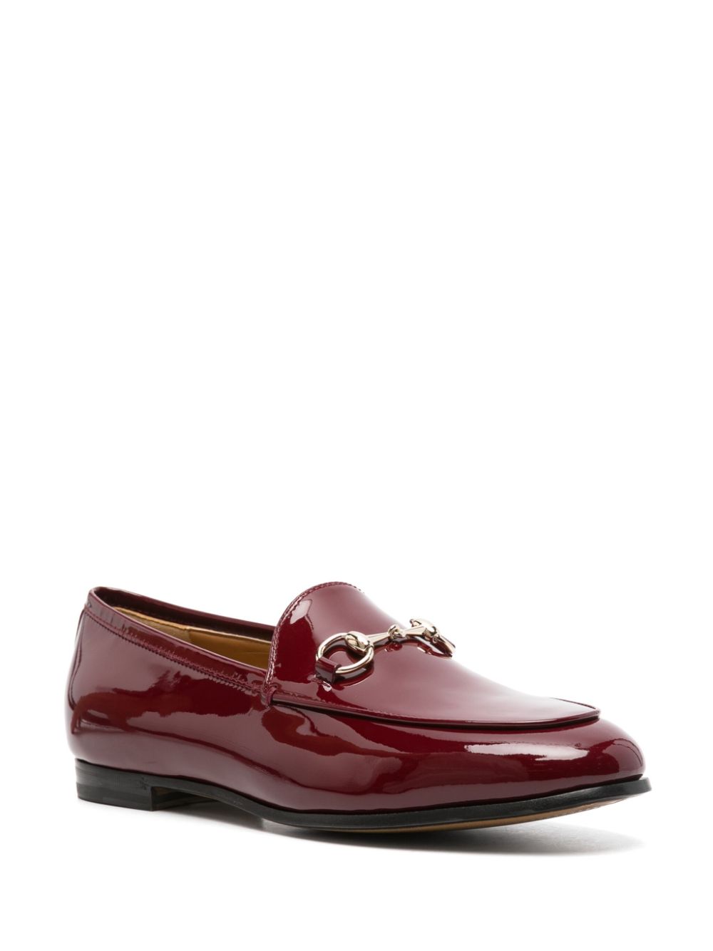 GUCCI Almond Toe Leather Loafers with Signature Detail