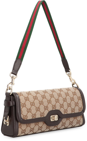 GUCCI Elegant Mini Tan Shoulder Handbag with Gold-Tone Accents