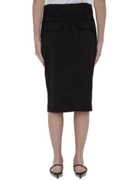 Chân váy bút chì bằng cotton màu đen - Thời trang cao cấp cho nữ